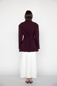 FRANKIE cinched blazer / Maroon