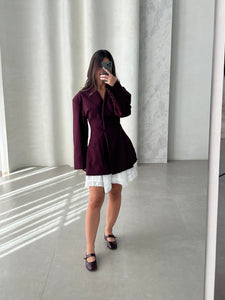 FRANKIE cinched blazer / Maroon